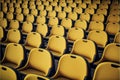 Yellow tribunes seats of tribune on sport stadium, creative digital illustration painting