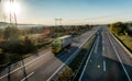 Yellow Truck on a countryside highway