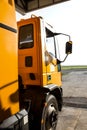 Yellow truck firefighter automobiles at airport