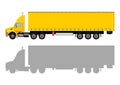 Yellow truck with a trailer