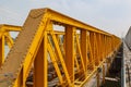 The yellow trusses of the Papar Railway Bridge Royalty Free Stock Photo