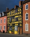 Yellow Tudor-style house in Ludlow, England