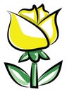 Yellow tulip, illustration, vector Royalty Free Stock Photo