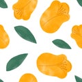 Yellow tulips seamless pattern in watercolor style