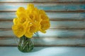 Yellow tulips in a vase. Royalty Free Stock Photo