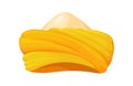 Yellow turban. Pagdi hat or arab punjabi, vector illustration