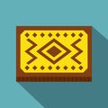 Yellow Turkish carpet icon, flat style