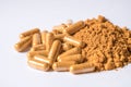 Yellow turmeric powder and turmeric capsule