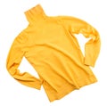 Yellow turtleneck on a white background, cut sweater. Isolated Royalty Free Stock Photo