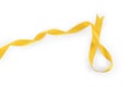 Yellow twisted ribbon isolated with clipping path