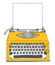 Yellow Typewriter vintage with paper