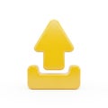 Yellow Upload Arrow Icon on a White Background Royalty Free Stock Photo