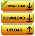 Yellow upload/download buttons Royalty Free Stock Photo