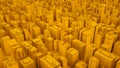 Yellow Urban isometric area with skyscrapers. 3d illustration