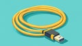 Yellow USB Cable Royalty Free Stock Photo