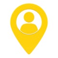 Yellow User Location Pin Icon Vector