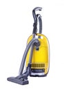 Yellow vacuum cleaner isolated on white background Royalty Free Stock Photo