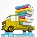 Yellow van and books Royalty Free Stock Photo