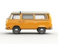 Yellow van isolated on a white background Royalty Free Stock Photo