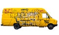 Yellow van isolated on white background Royalty Free Stock Photo