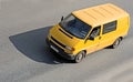 Yellow van on road Royalty Free Stock Photo