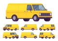 Yellow van set Royalty Free Stock Photo