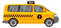 Yellow van side view. Cargo taxi service