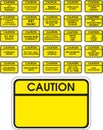 Yellow vector caution signs
