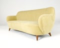 Yellow velour modern style sofa