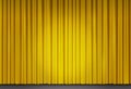 Yellow velvet curtain in theater with spot of light Royalty Free Stock Photo