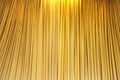 Yellow velvet theater curtains Royalty Free Stock Photo