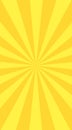 Yellow vertical banner with Sun rays, cellphone background Royalty Free Stock Photo