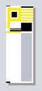 Yellow vertical web banner templates. Avantgarde graphic style set. Abstract vector illustration