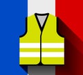 Yellow vests, as a symbol of protests in France against rising fuel prices. Yellow jacket revolution. Vector Royalty Free Stock Photo