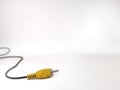 Yellow video cable on white background