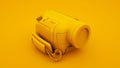 Yellow Video Camera. Minimal idea concept, 3d illustration