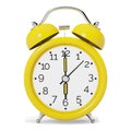 Yellow Vintage Alarm Clock. Front View