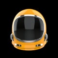 Yellow vintage astronaut helmet - isolated on black background