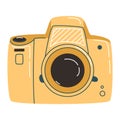 Yellow Vintage Camera Device in a cute flat style