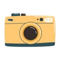 Yellow Vintage Camera Device in a cute flat style