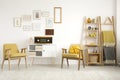 Yellow vintage flat interior Royalty Free Stock Photo