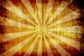 Yellow vintage grunge background with sun rays Royalty Free Stock Photo