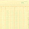 Yellow vintage ledger or graph paper numbered