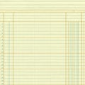 Yellow vintage ledger or graph paper numbers Royalty Free Stock Photo