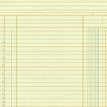 Yellow vintage ledger or graph paper numbers