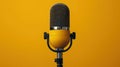 The Yellow Vintage Microphone.AI generated image Royalty Free Stock Photo