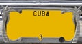 Yellow vintage numberplate, Cuba