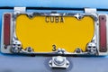 Yellow vintage numberplate, Cuba