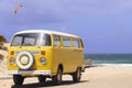 Yellow Van - Vintage, Sand Beach, Water, Holidays