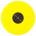 Yellow vinyl record isolated on white background Royalty Free Stock Photo